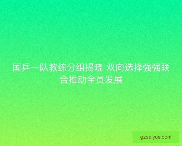 国乒一队教练分组揭晓 双向选择强强联合推动全员发展 国乒一队教练分组揭晓 双向选择强强联合推动全员发展